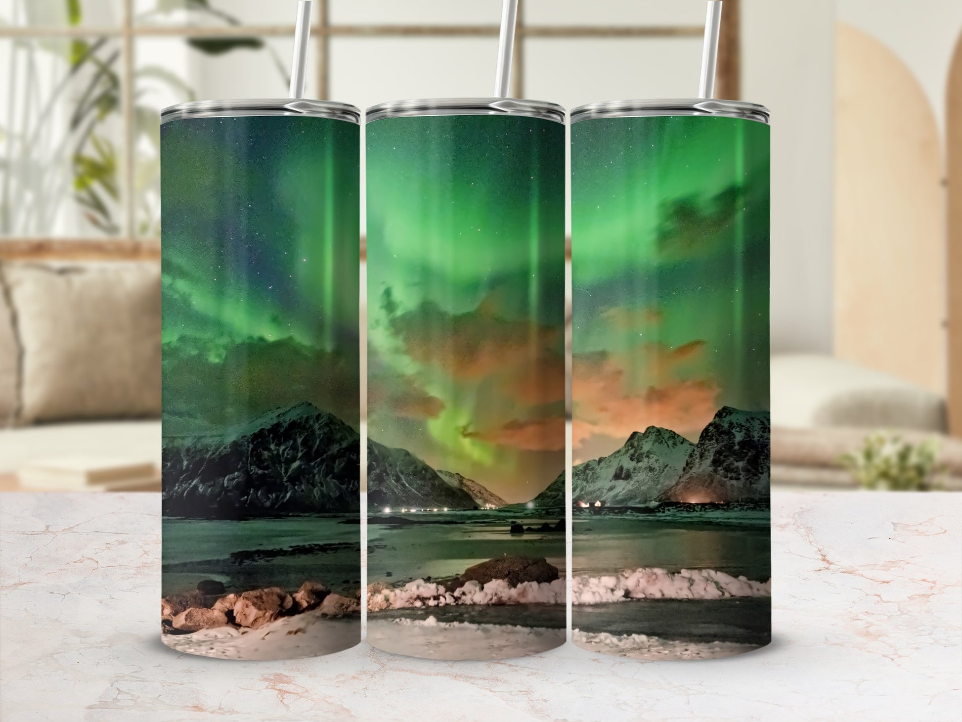 Northern Lights Scenic Tumbler Travel Mug Drinkware