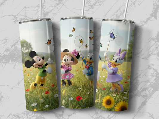 Mickey Minnie Donald Daisy Butterfly Adventure Tumbler