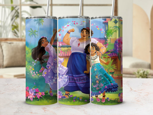 Vibrant Family Scene Insulated Drink Tumbler