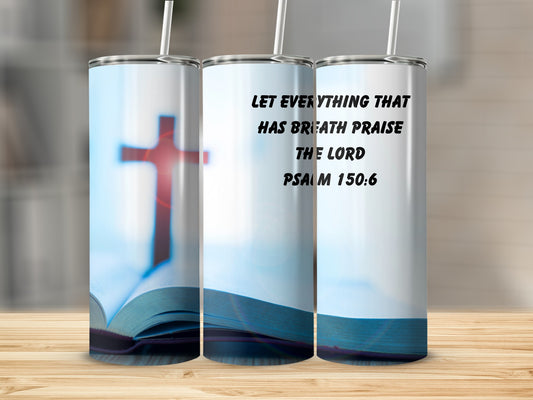 Religious Inspirational Tumbler with Bible Verse