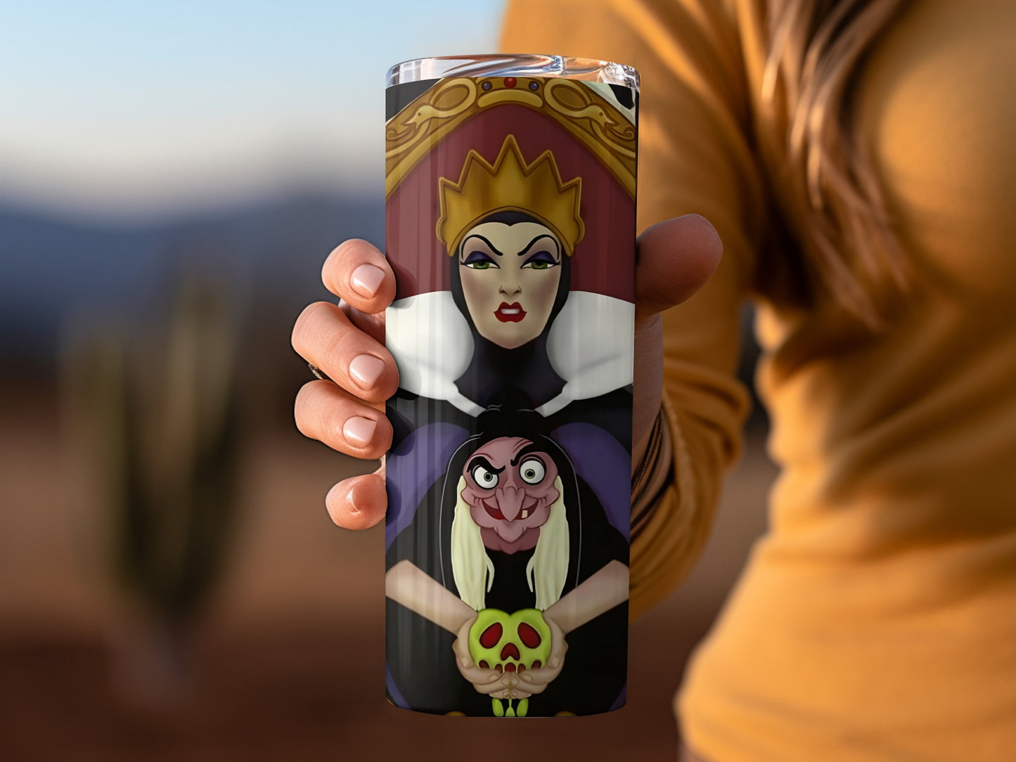Evil Queen and Witch Holding Poison Apple Tumbler