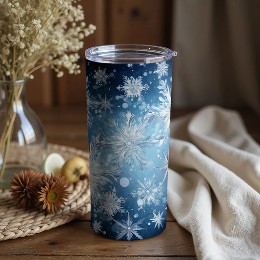 Snowflake Pattern Insulated Tumbler for Hot or Cold Beverages