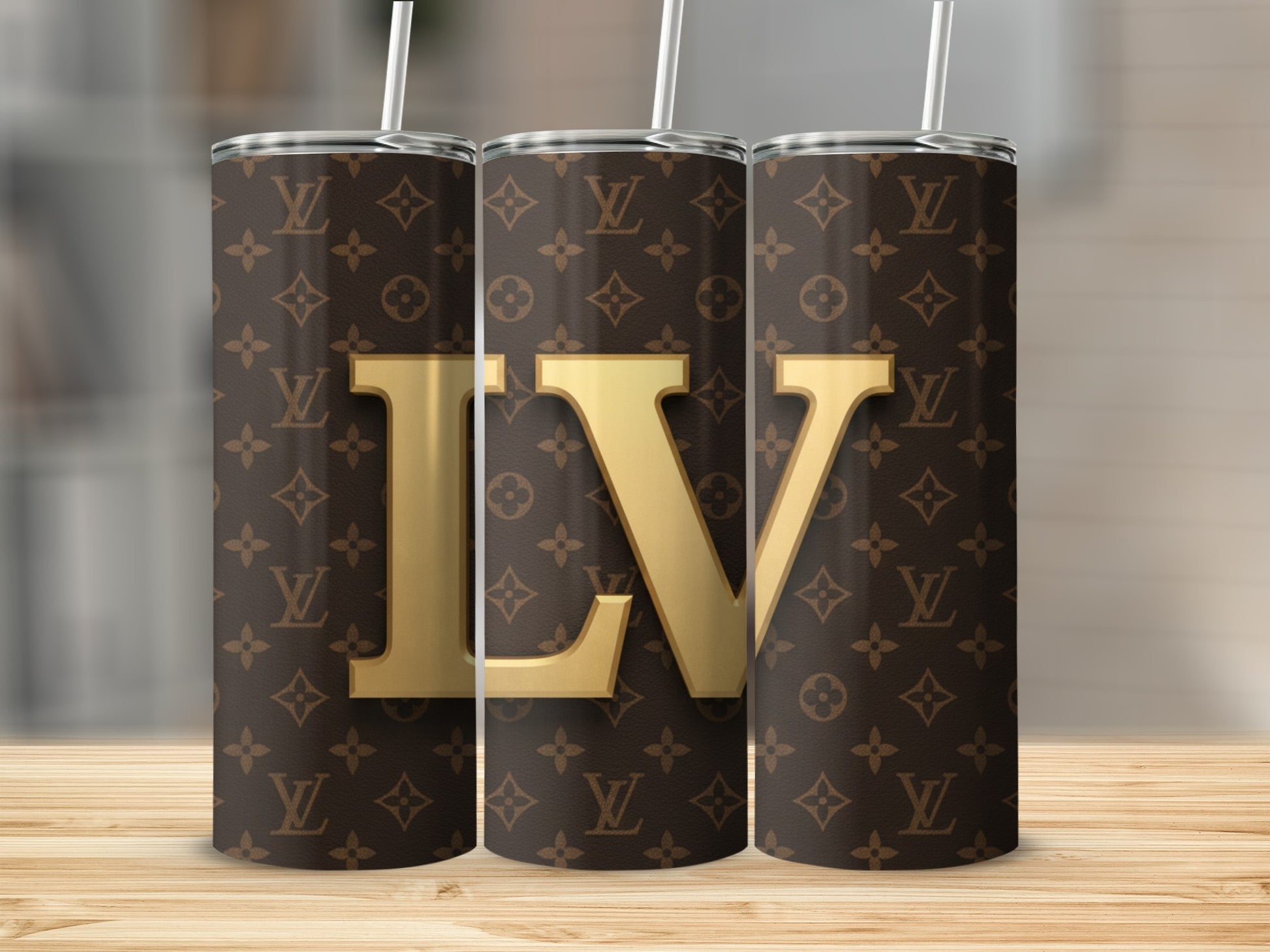Stylish LV Patterned Insulated Drinkware Tumbler