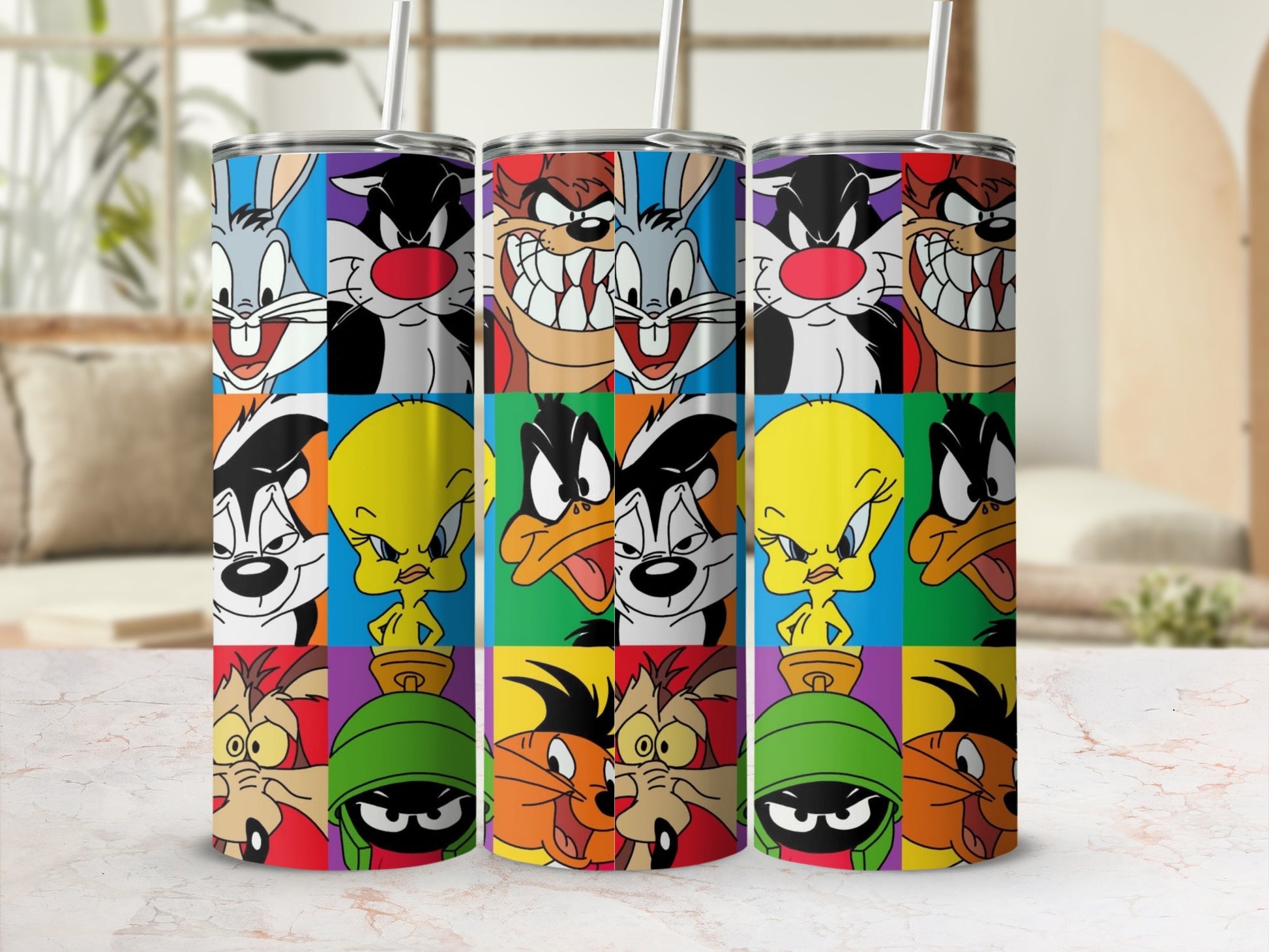 Colorful Cartoon Character Insulated Tumbler with Straw