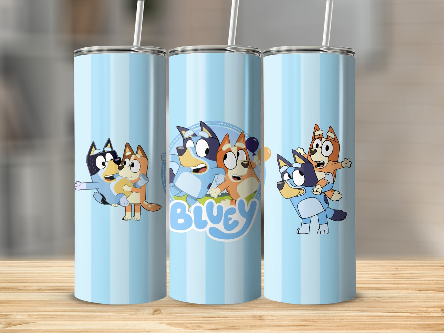 Bluey Cartoon Character Illustrated Tumbler Cup