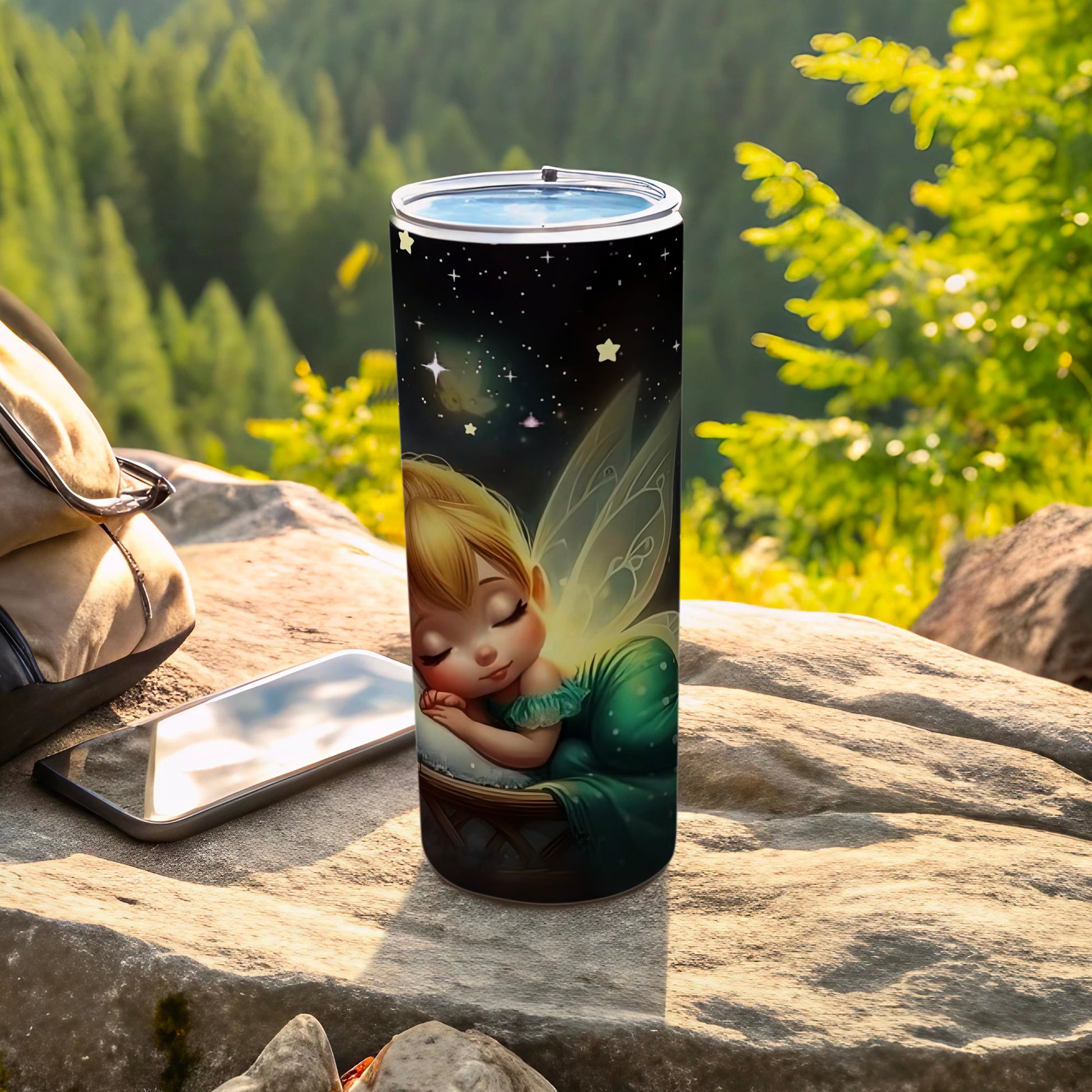 Enchanting Fairy Sleeping Under Starry Night Tumbler