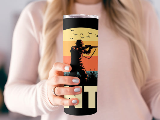 Retro Hunter Silhouette Design Insulated Tumbler Cup