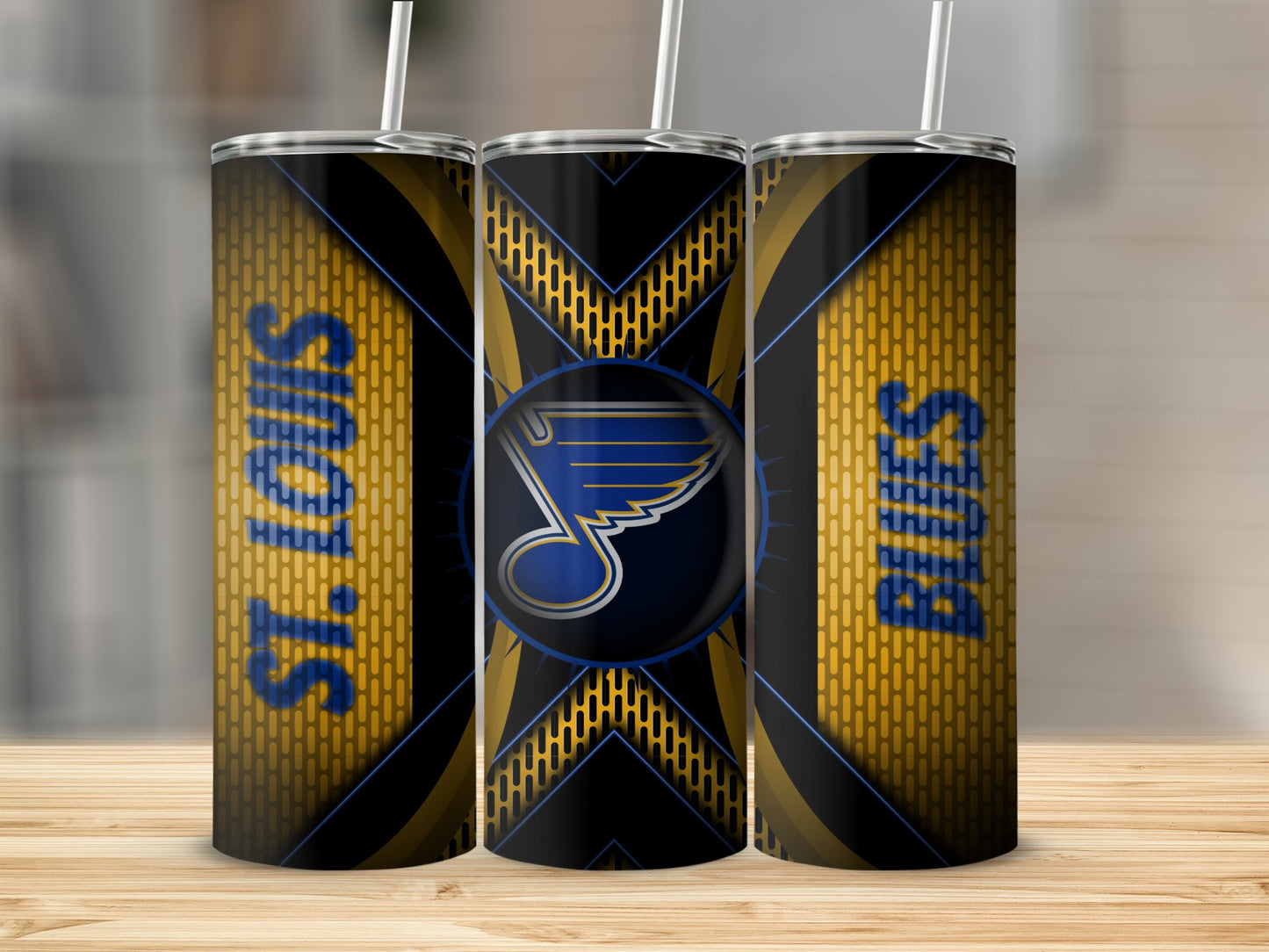 St Louis Blues Hockey Team Pattern Design Tumblers