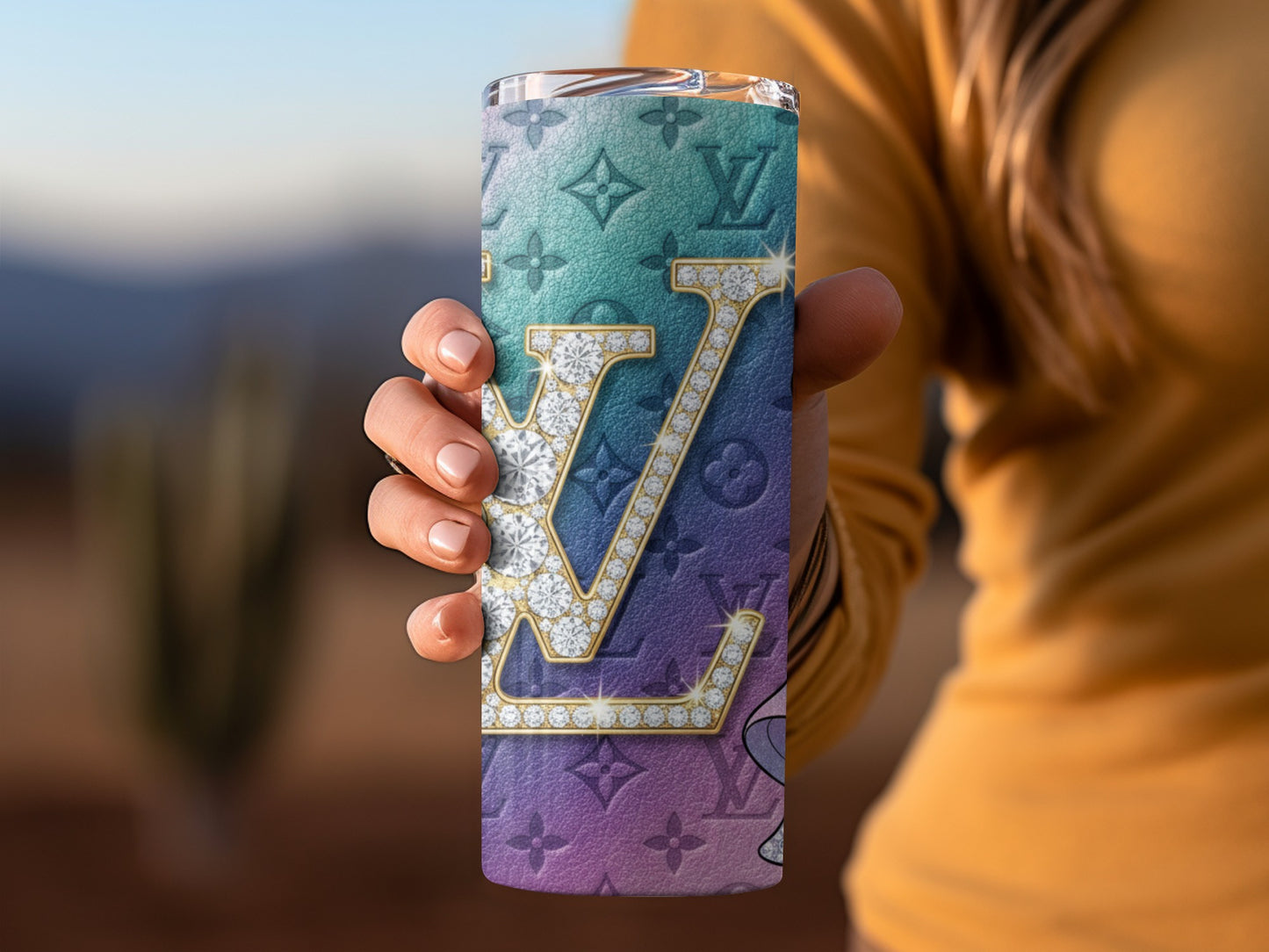 Stylish Pastel Gradient with Monogram Insulated Tumbler