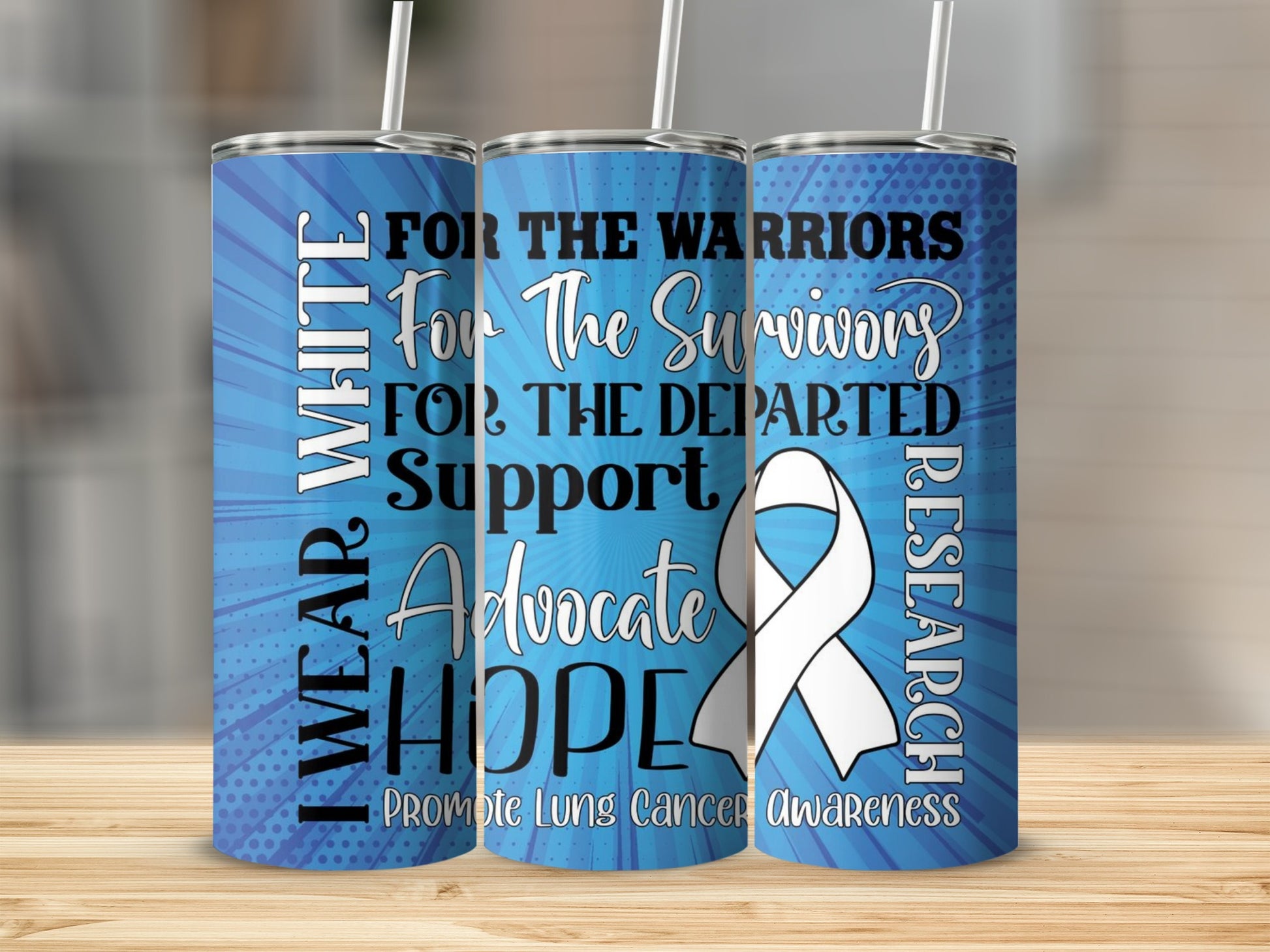 Lung Cancer Awareness Hope Support Tumbler