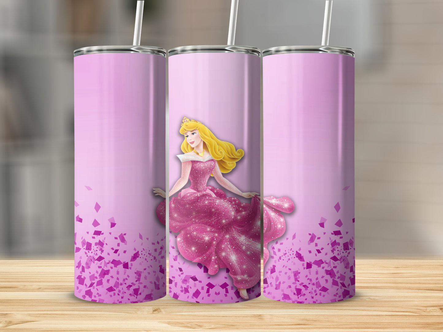 Pink Princess Design Insulated Stainless Steel Tumbler