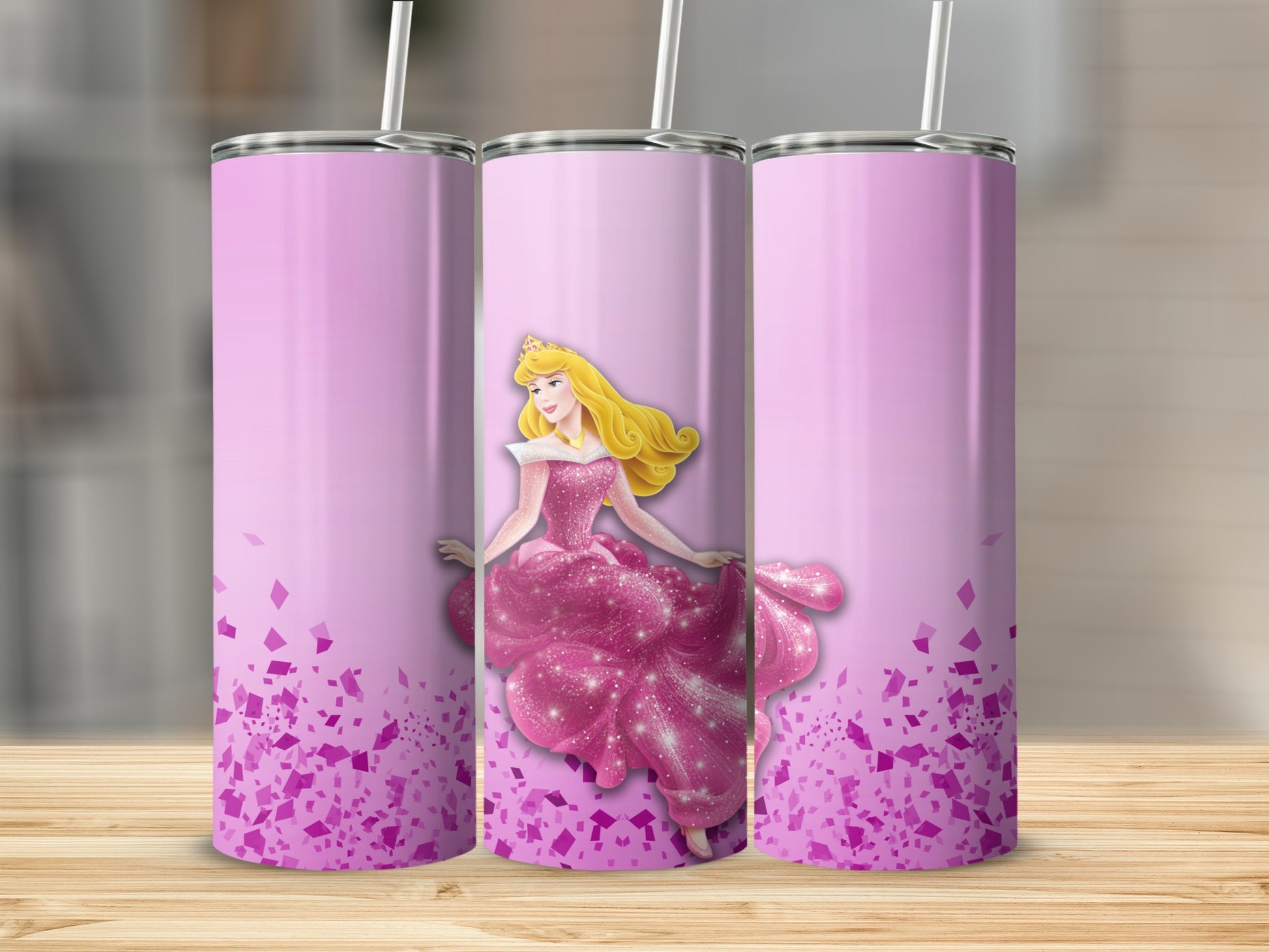 Pink Princess Design Insulated Stainless Steel Tumbler