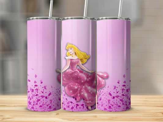 Pink Princess Design Insulated Stainless Steel Tumbler