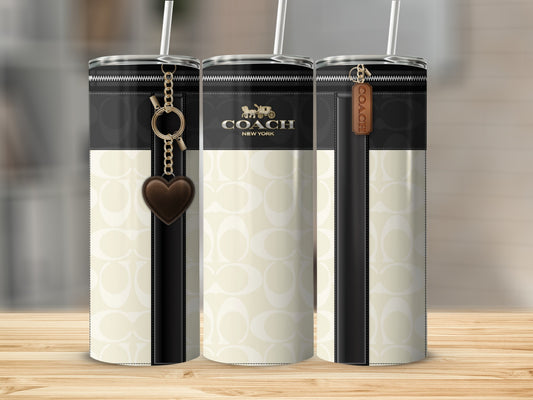 Sleek Designer Tumblers with Heart and Logo Charms