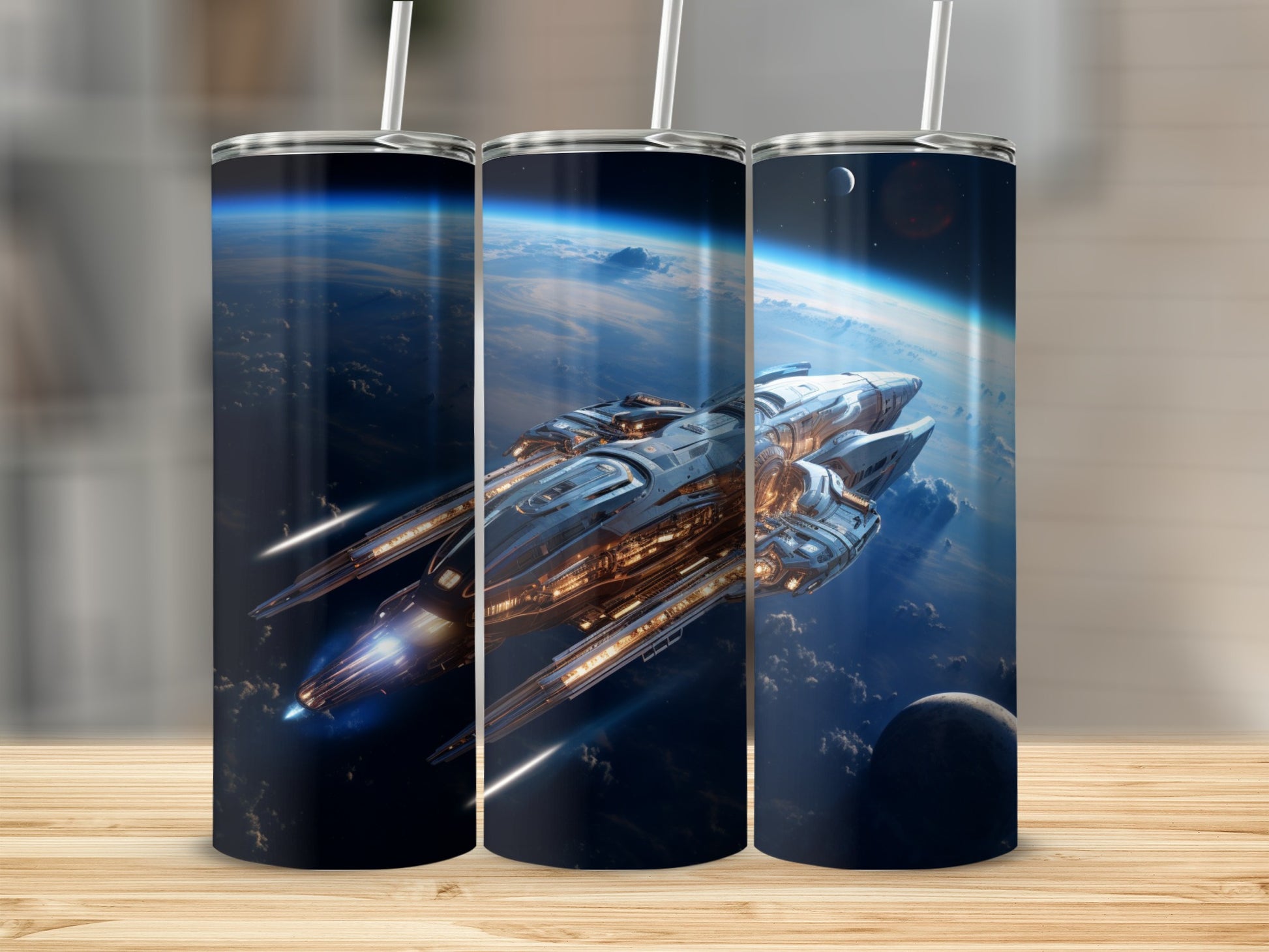 Spaceship Design Travel Mug Ideal for Sci-Fi Fans