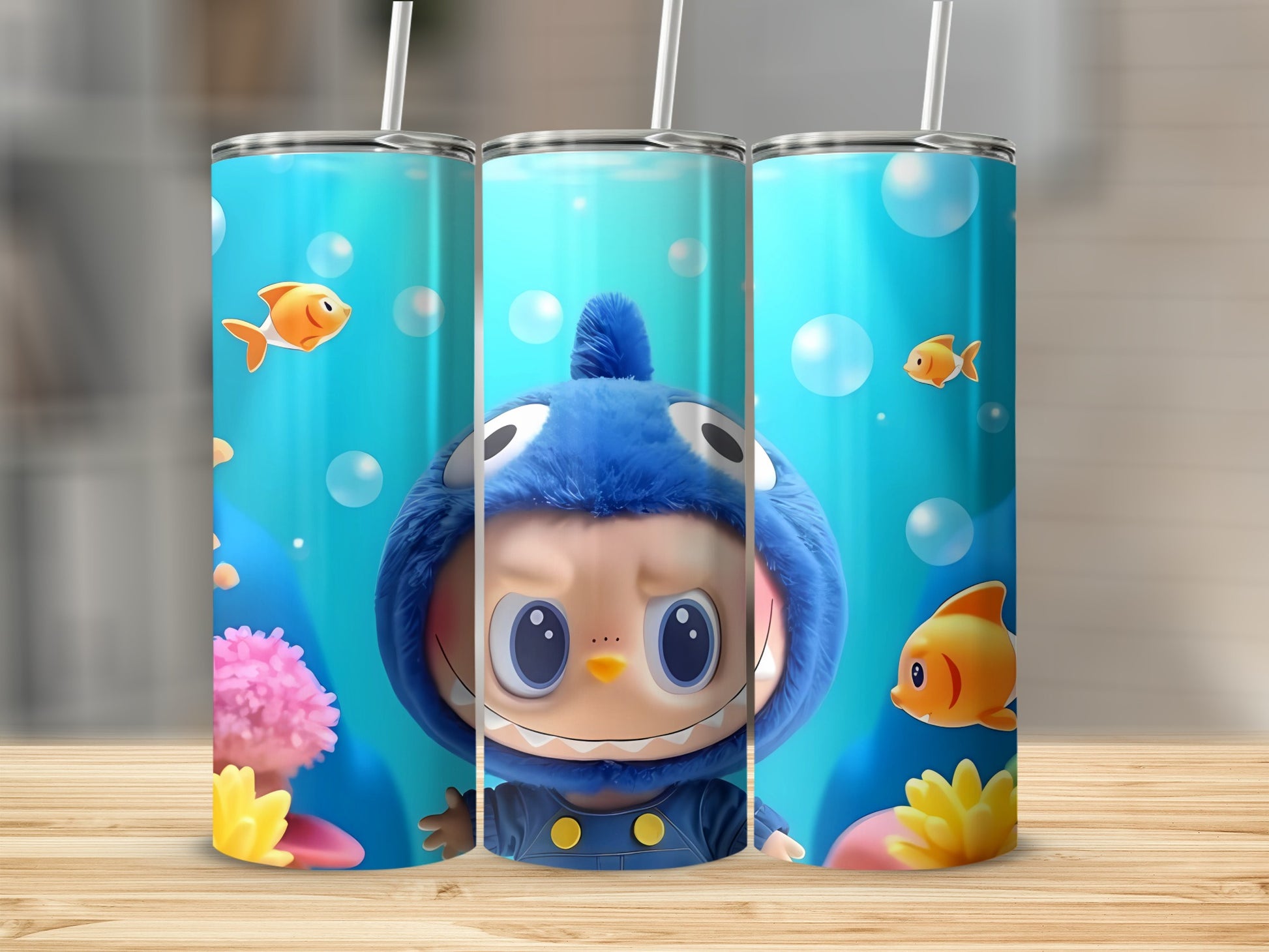 Adorable Cartoon Character Underwater Scene Tumbler