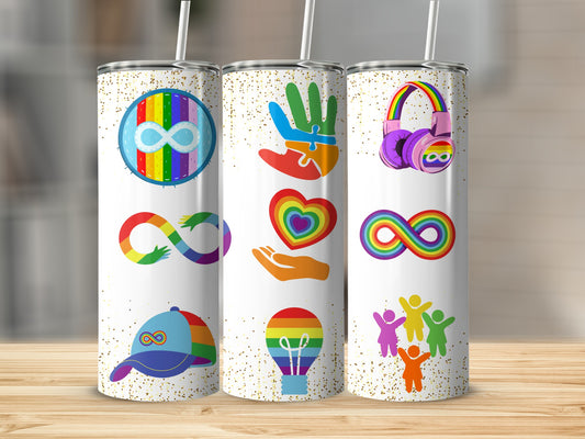 Colorful Rainbow Art Insulated Travel Tumbler