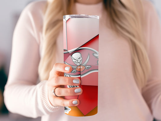Tampa Bay Buccaneers Logo Abstract Fractal Design Tumblers