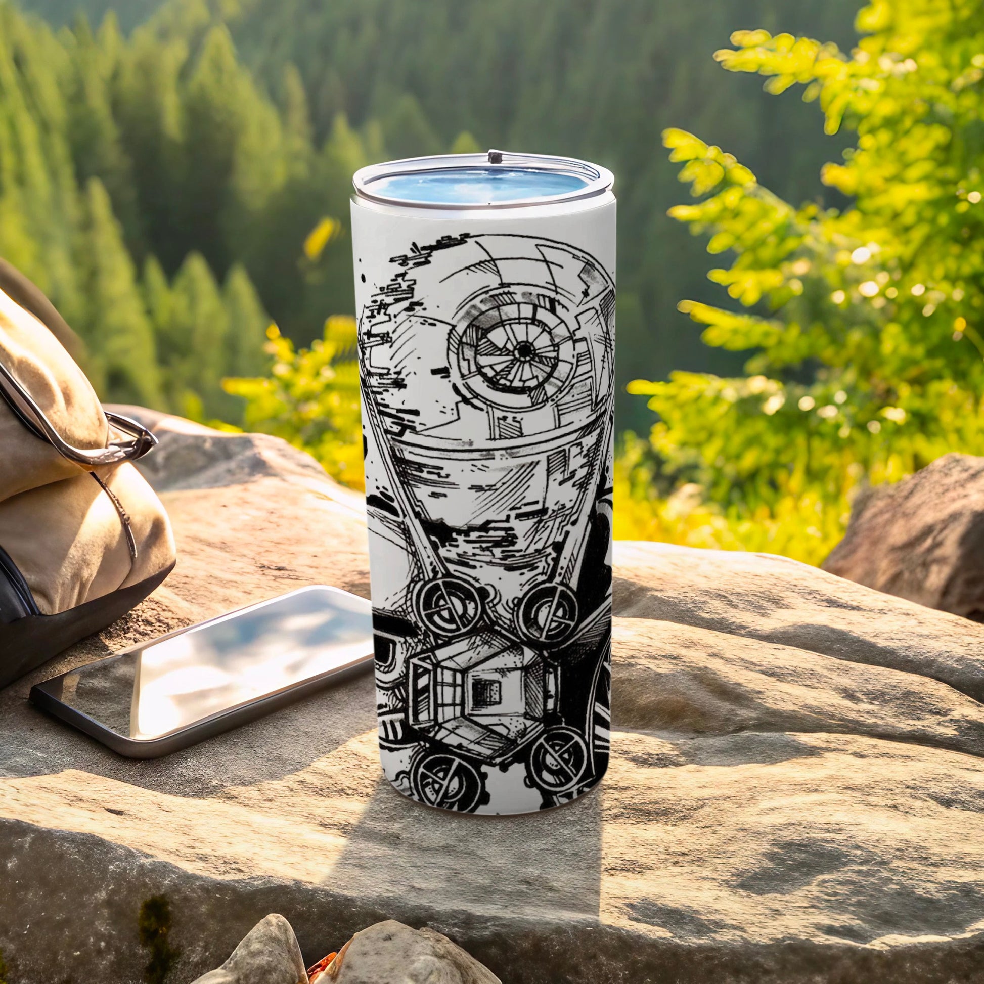 Death Star Schematic Inspired Travel Tumbler product type
