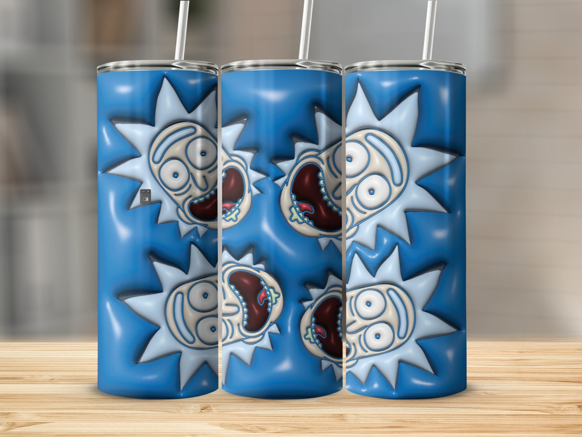 Blue Cartoon Design Custom Insulated Tumbler Product