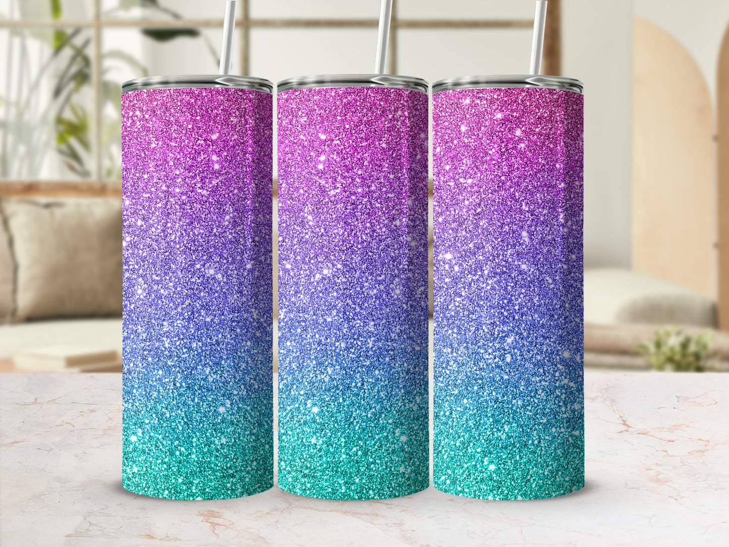 Pink Purple Blue Gradient Sparkle Glitter Tumbler product type