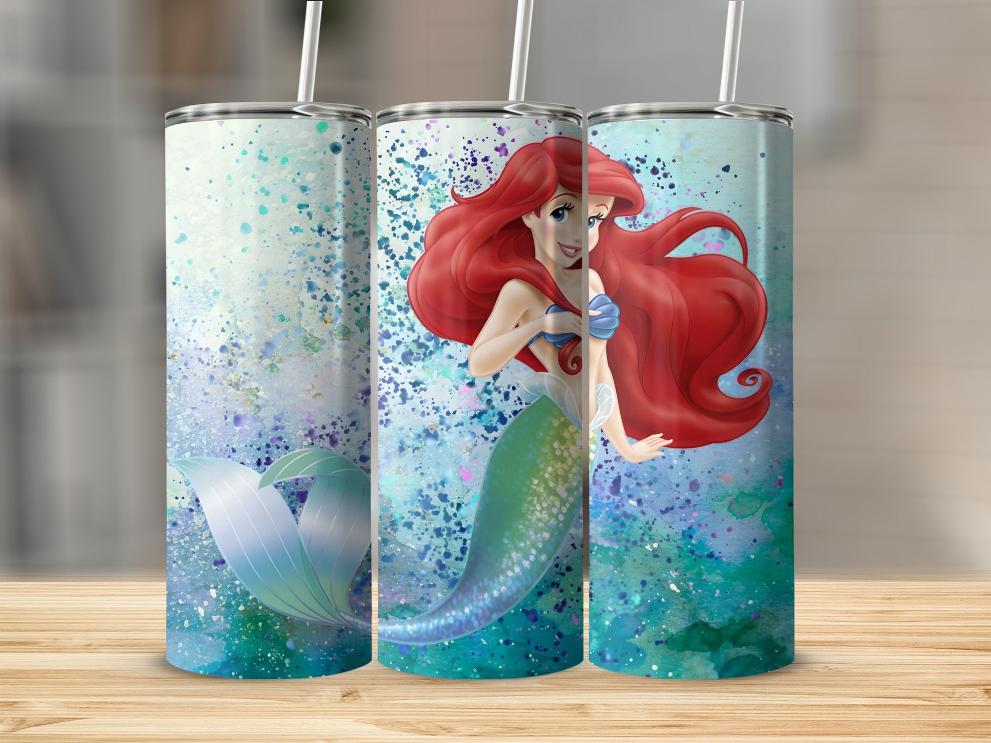 Colorful Mermaid Design Stainless Steel Tumbler