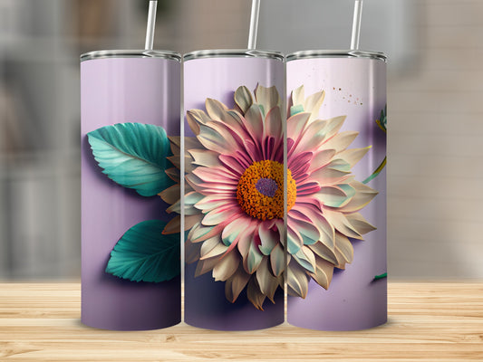 Beautiful Purple Flower Stainless Steel Tumbler 20oz