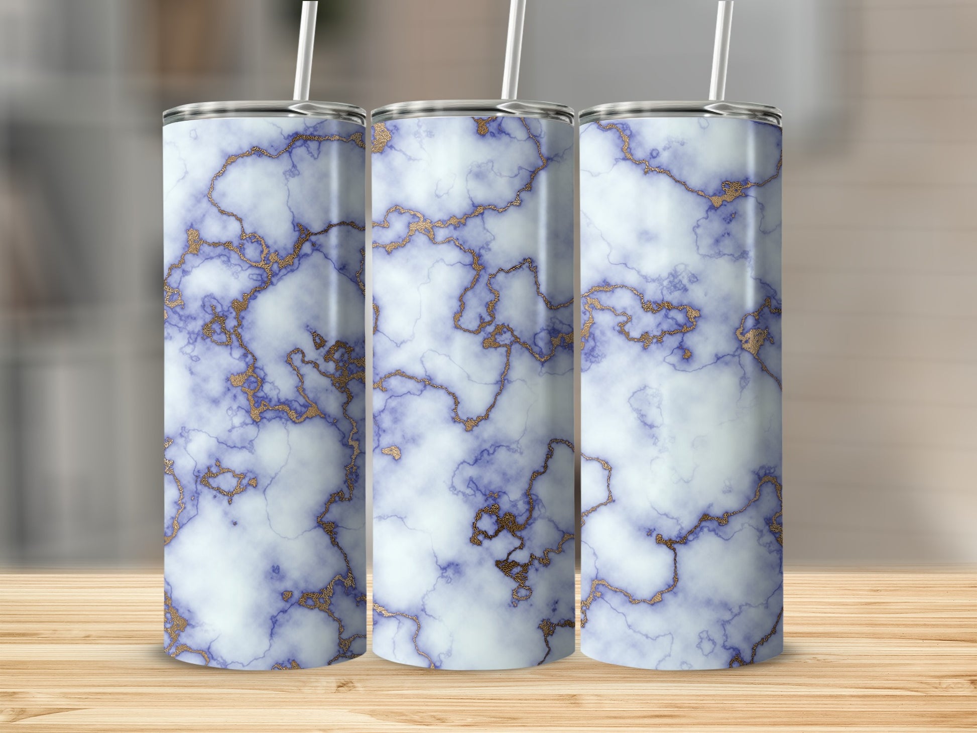 Luxury Blue Gold Marble Texture Drink Container product type