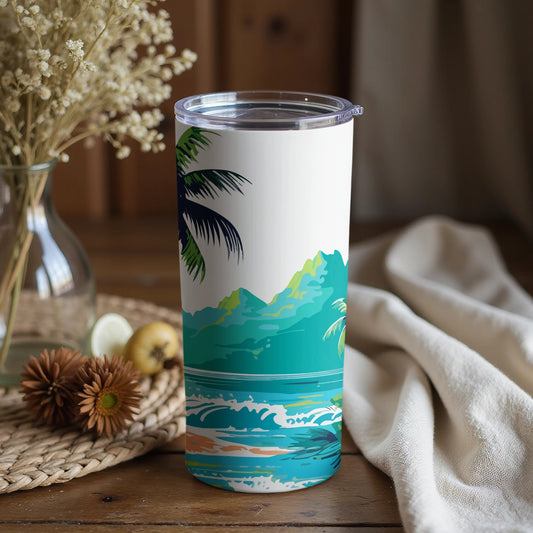 Tropical Coastal Design Insulated Tumbler for Travel