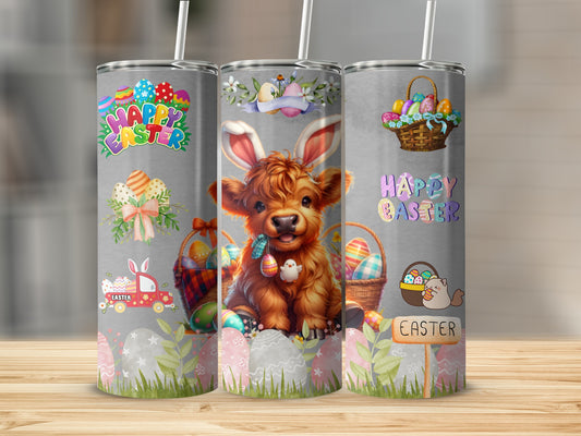 Cute Easter Puppy Design Tumbler with Straw for Spring