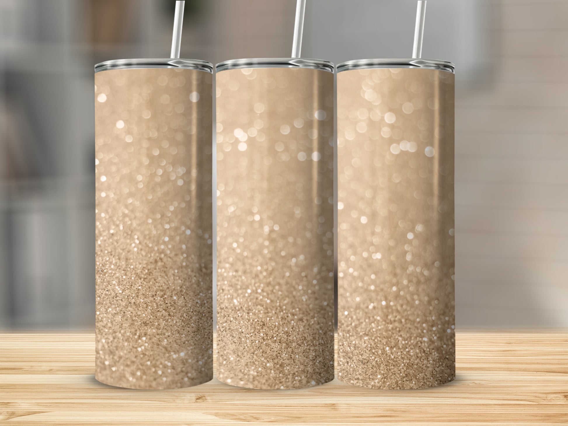 Glittering Gold Sparkle Tumbler for Stylish Hydration