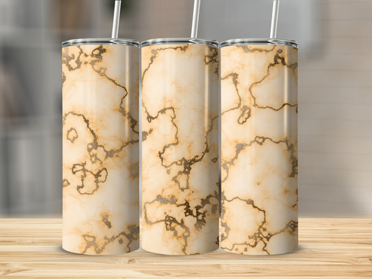 Golden Vein Peach Marble Design Premium Look Tumblers