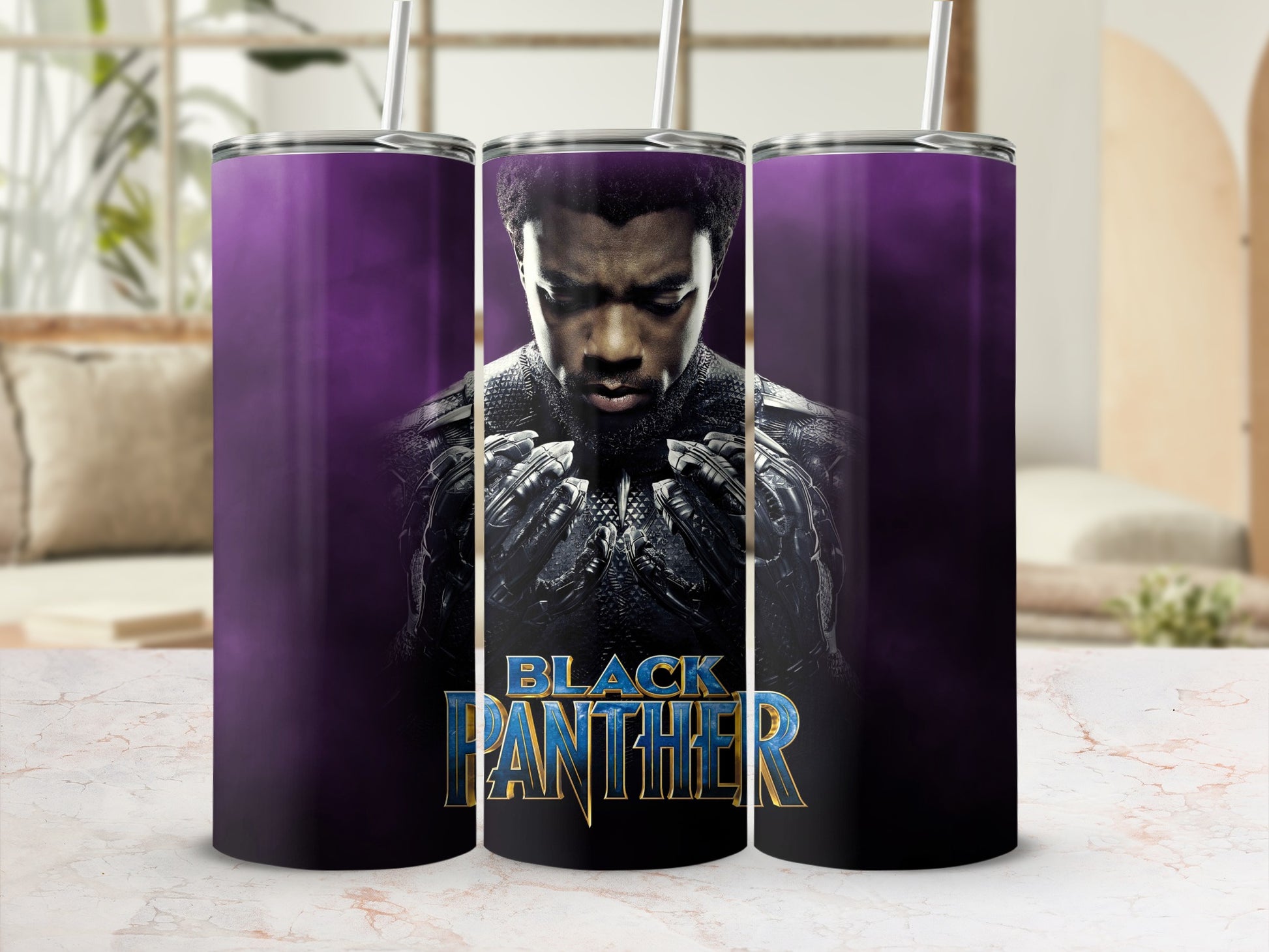Black Panther Wakanda Forever Tumbler Cup Design