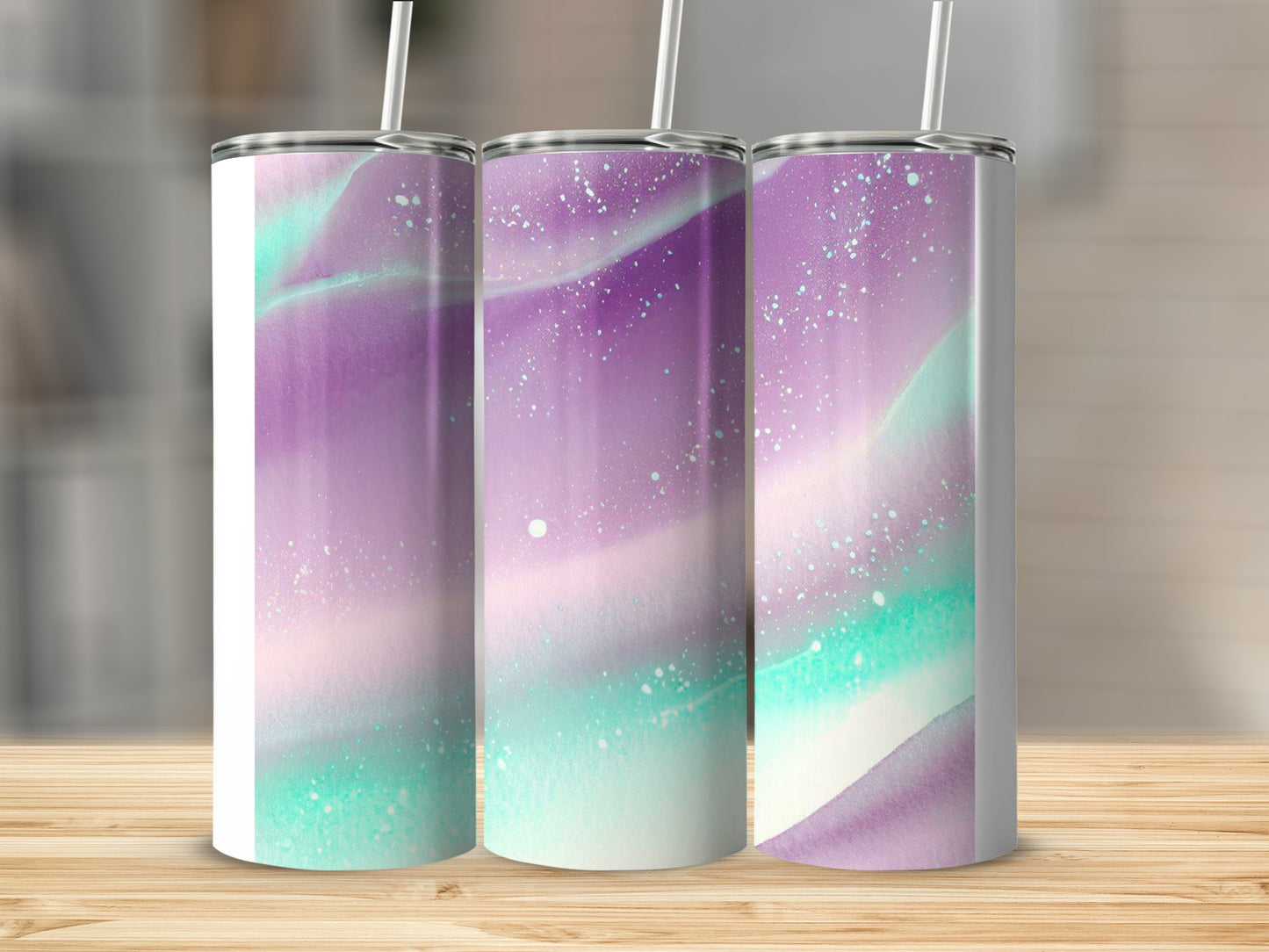 Beautiful Purple and Aqua Gradient Tumbler product
