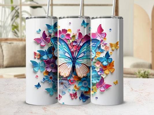 Vibrant Butterfly Flower Design White Tumbler product type
Tumbler, Butterfly, Flowers, Colorful, Vibrant, Floral, Design, White, Quilled, Papercraft, Art, Nature, Spring, Summer, Drinkware, Beverage, Gift, Unique, Pattern, Pretty