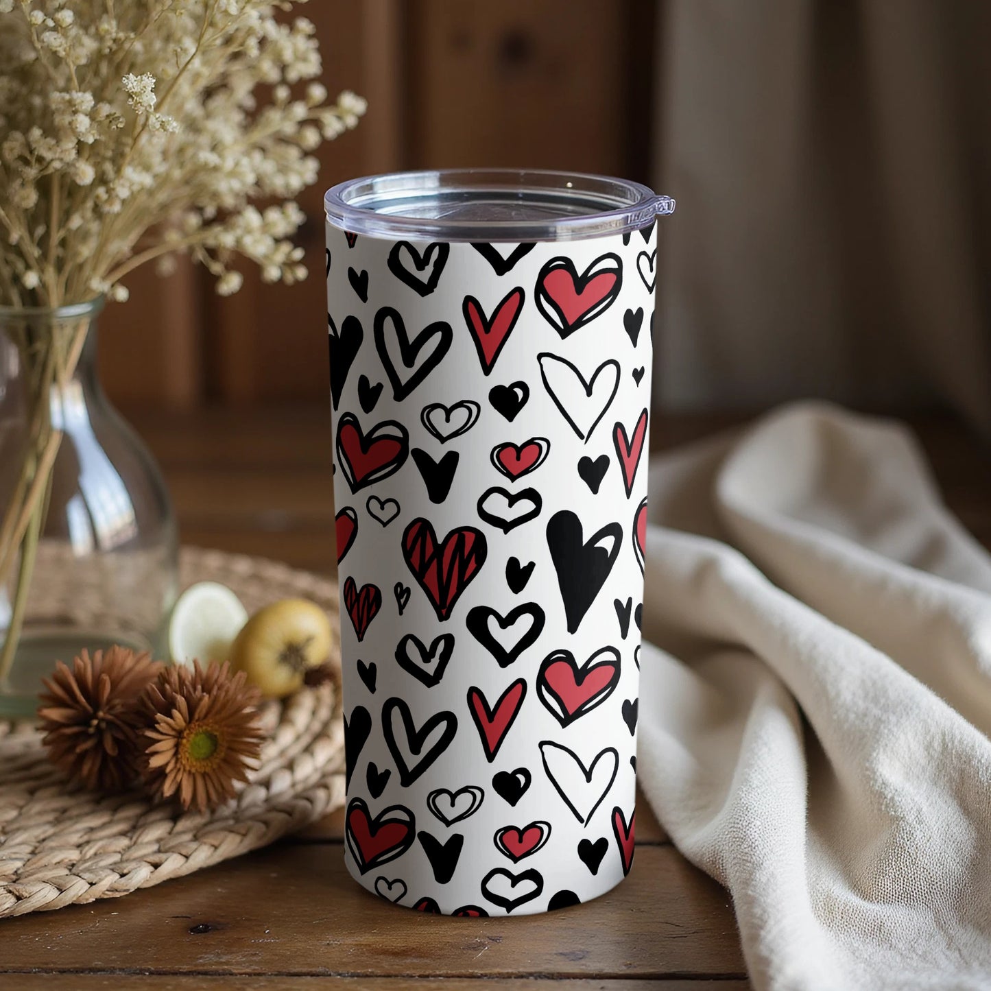 Charming Multicolor Hearts Patterned Tumbler for Any Occasion