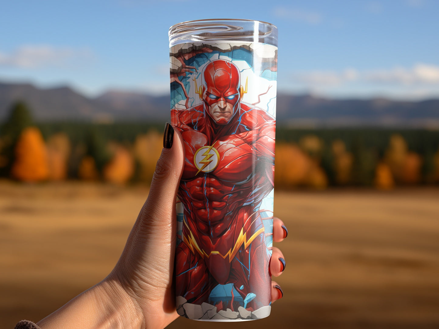 The Flash Superhero Printed Travel Tumbler Product