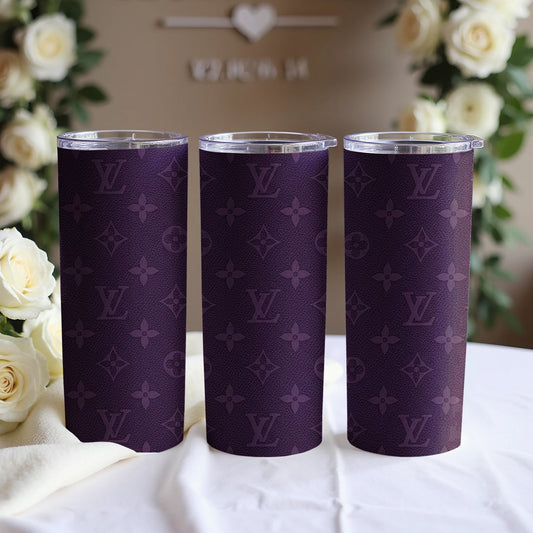Luxurious Monogrammed Purple Tumbler Cup Collection