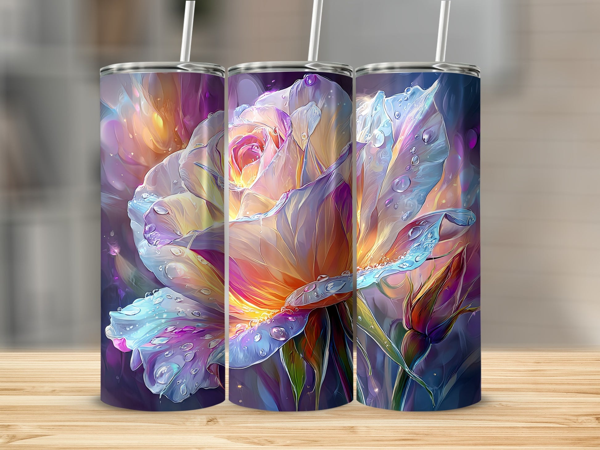 Stunning Vibrant Floral Artwork Tumblers for Your Drink
