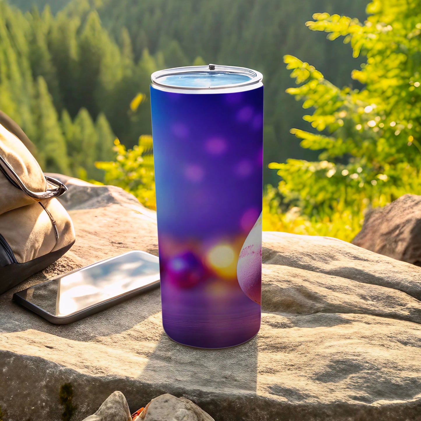 Vibrant Purple Blue Bokeh Lights Cosmic Orb Tumbler product type