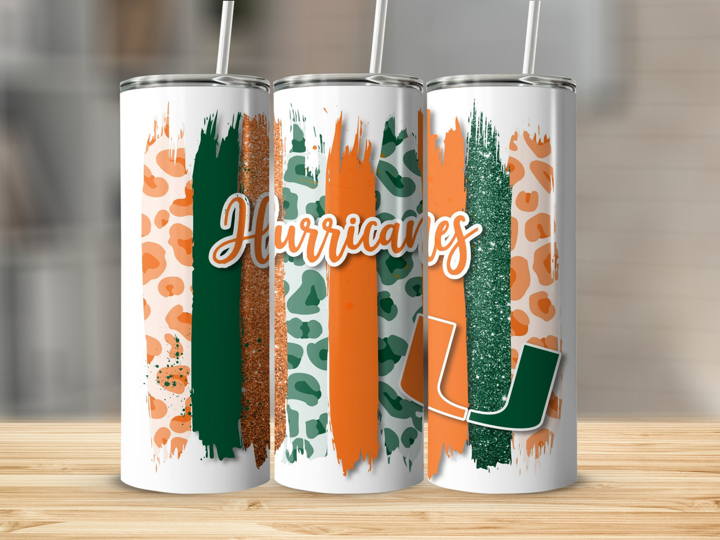 Hurricanes Image Brush Strokes With U Logo Design Tumblers