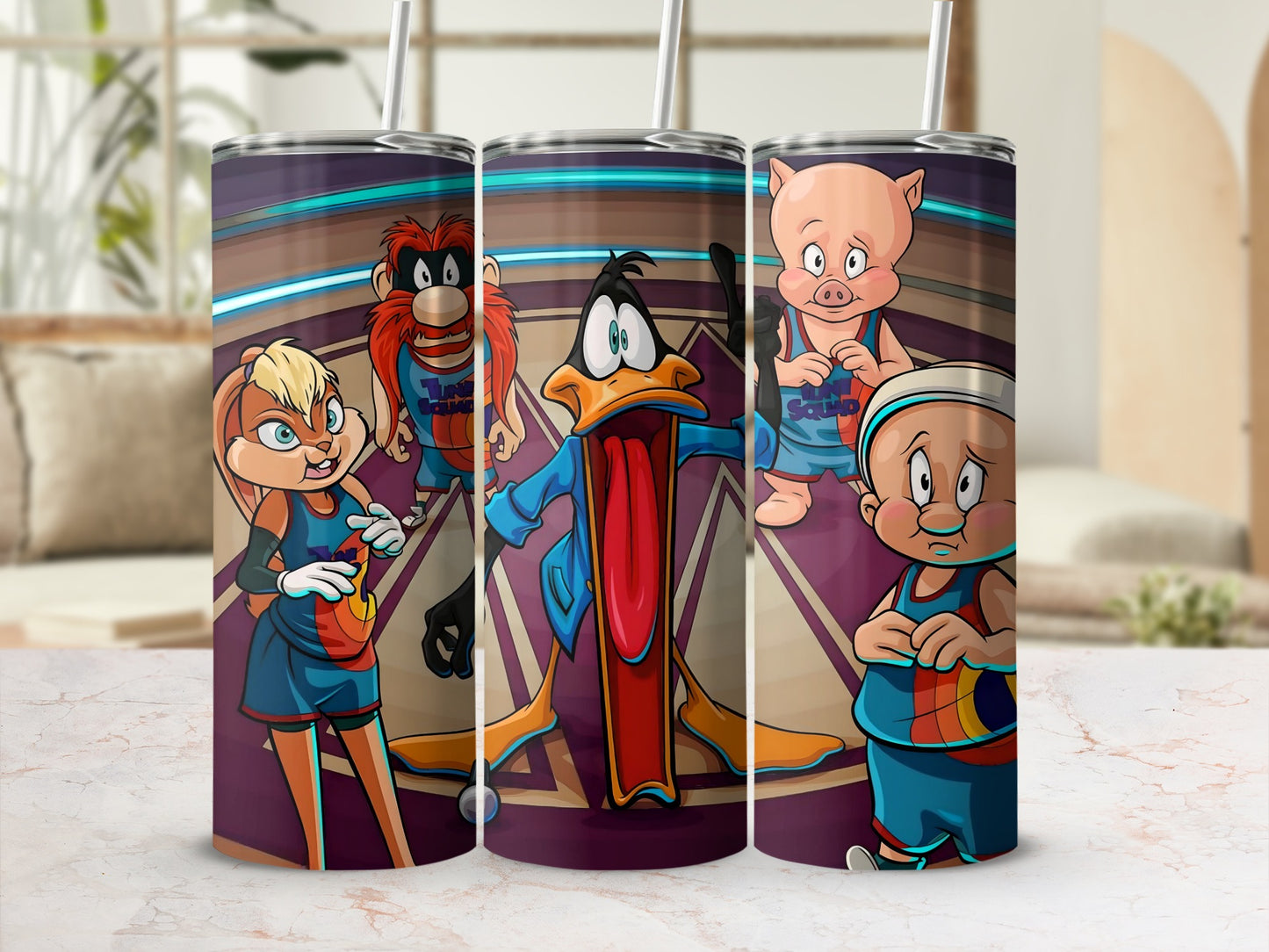 Space Jam Characters Tumbler Funny Cartoon Cup