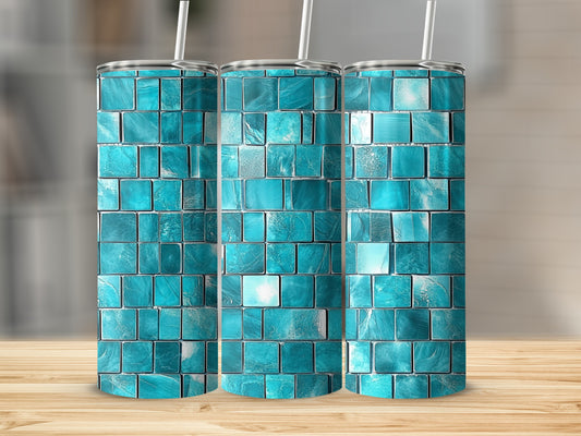 Azure Cubes Pattern for Sophisticated Look Tumblers