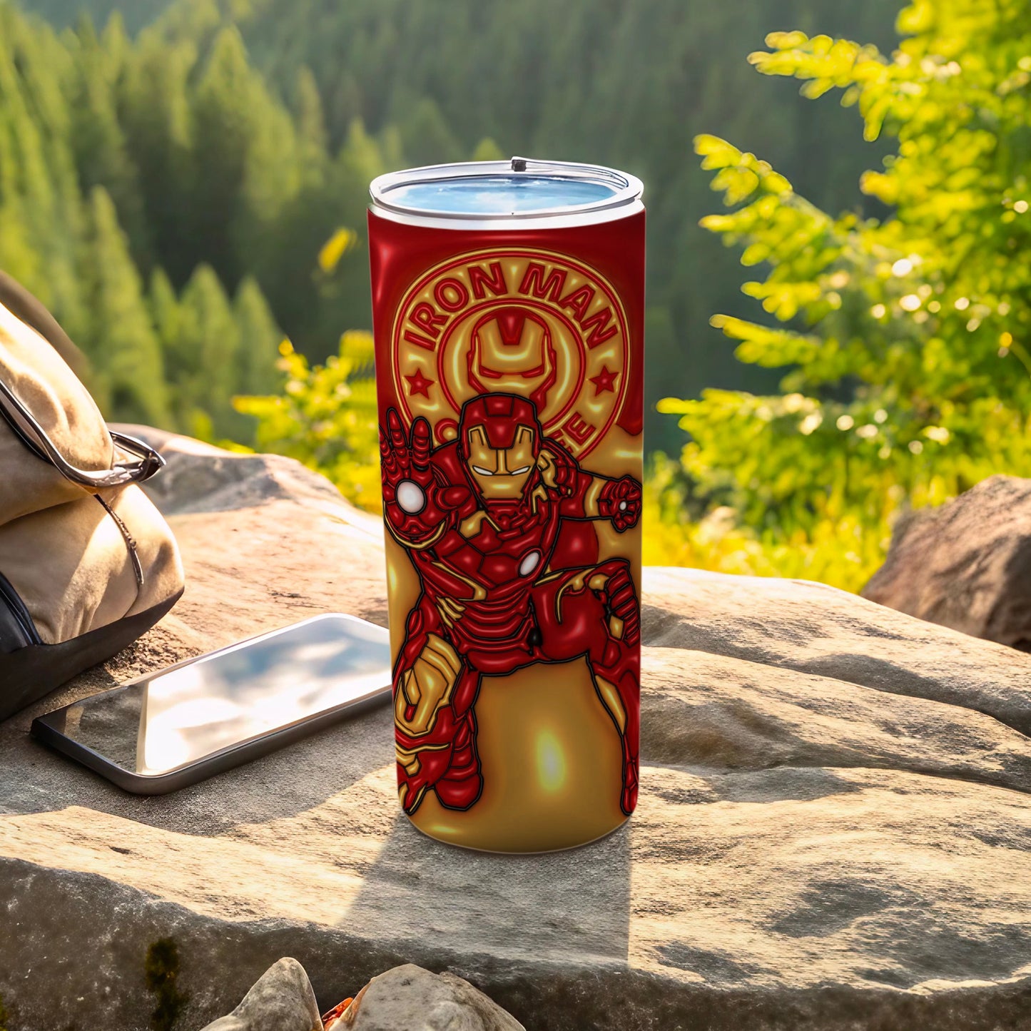 Iron Man Themed Tumbler with Vibrant Design