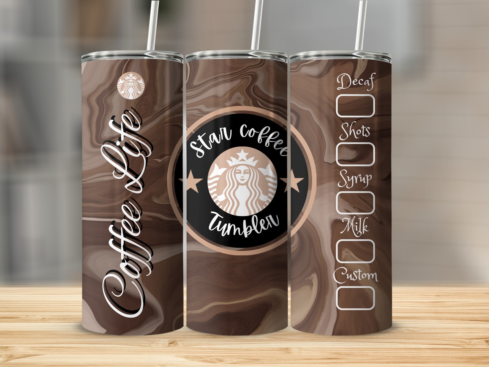 Starbucks Inspired Coffee Life Customizable Tumbler