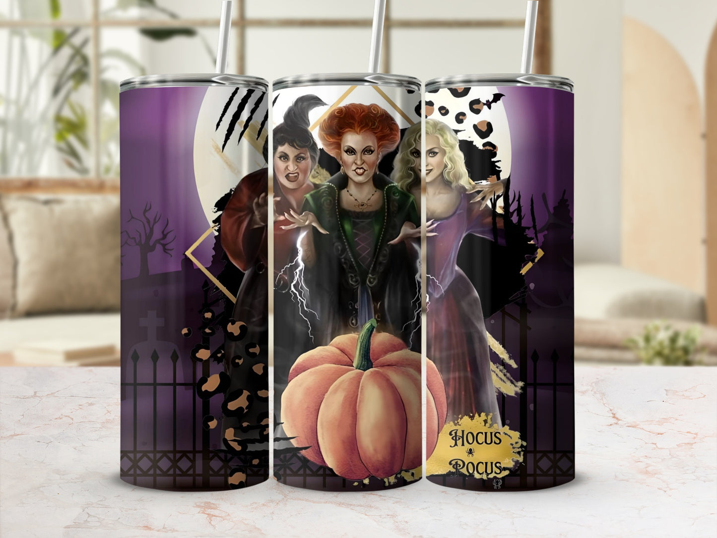 Hocus Pocus Movie Characters Themed Drinkware Tumbler