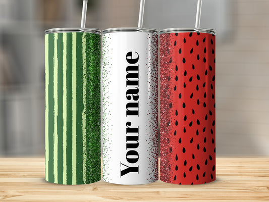 Personalized Watermelon-Themed Insulated Tumbler