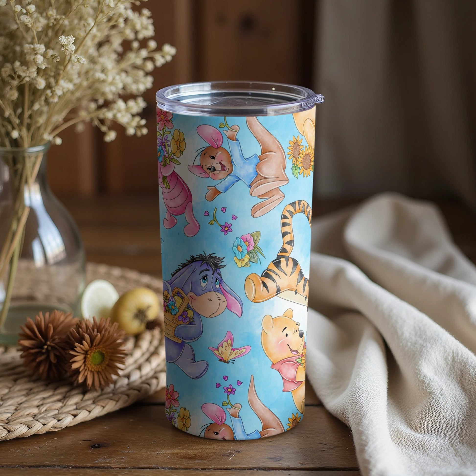 Winnie the Pooh Characters Design on Tumbler Product
