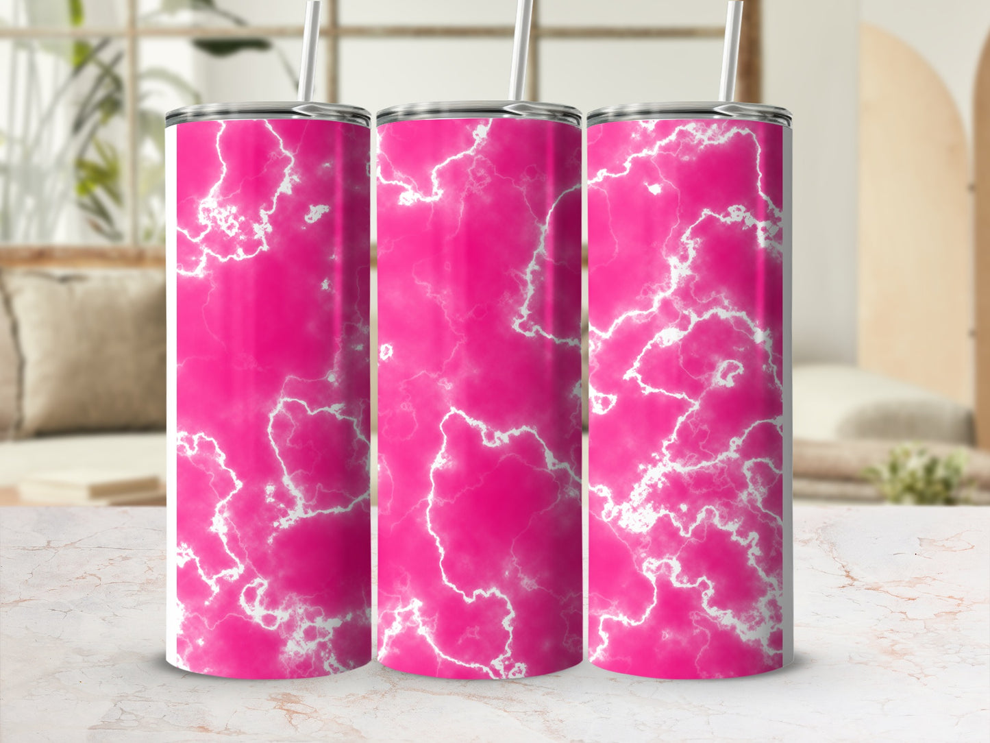 Hot Pink White Electric Lightning Tumbler product type