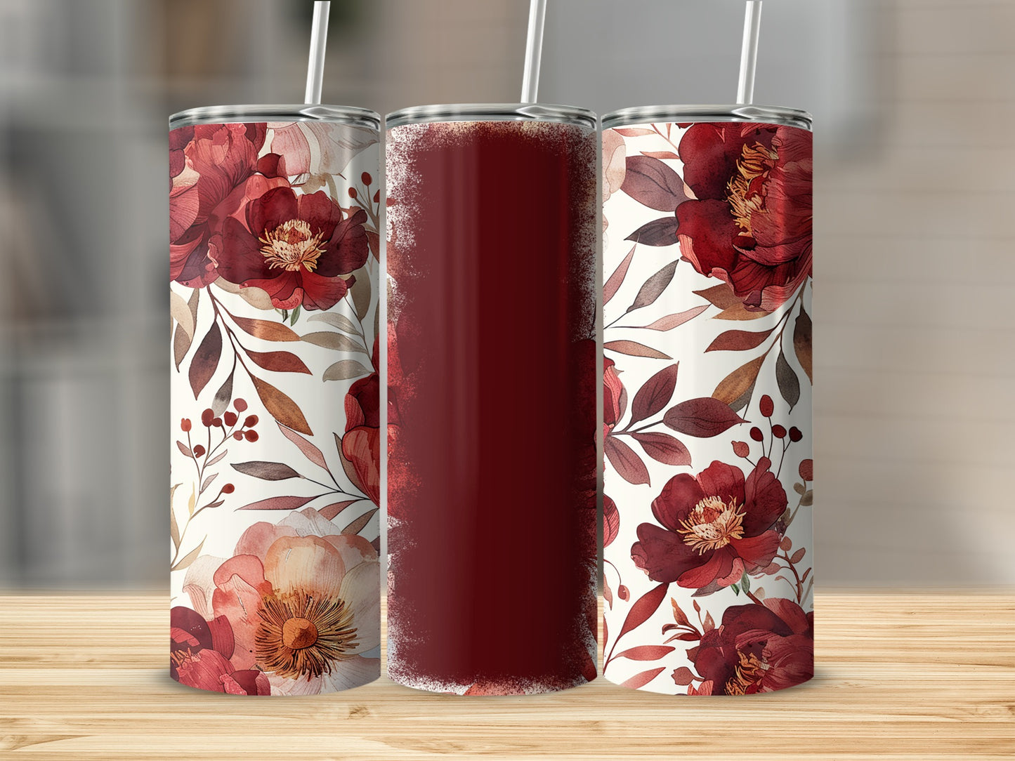 Elegant Floral Tumbler for Stylish Beverage Enjoyment